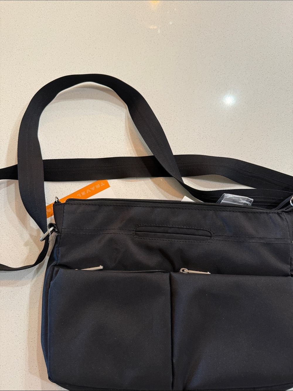 Travelon Black Bag with Lots of pockets Pockets NWT - Picture 6 of 7